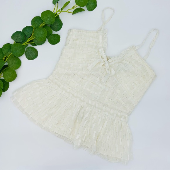 Walter Baker Tops - WALTER BAKER CREAM GOLD PLEATED PEPLUM TOP